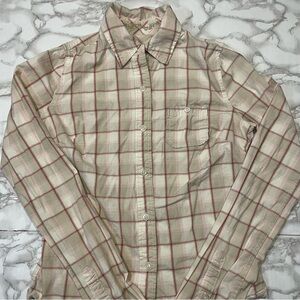 Tildon Plaid Embroidered Button Up Top